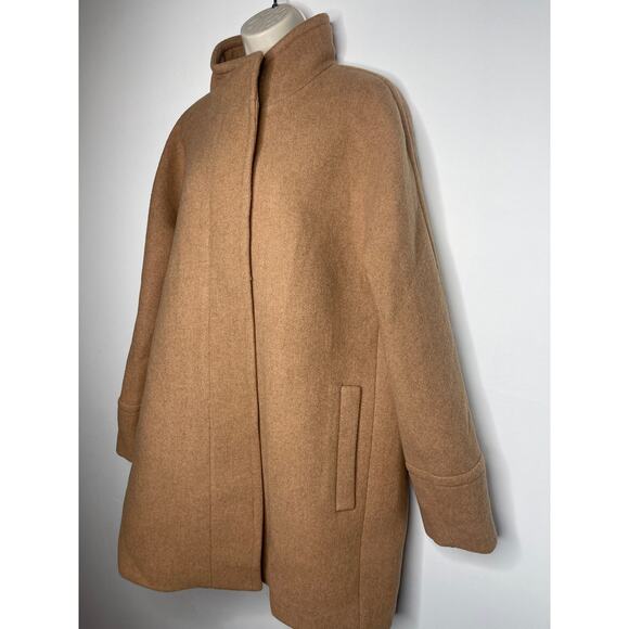J. Crew City Coat Wool Side Zipper Heather Acorn Size 16 - Picture 4 of 12